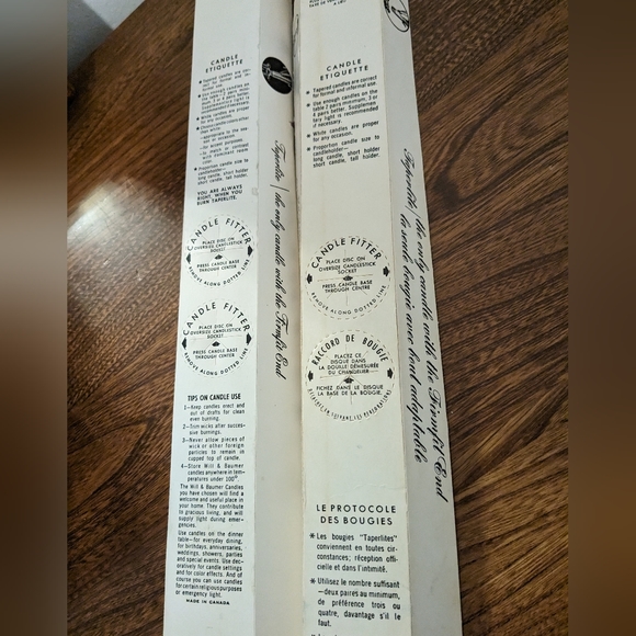 Vintage 1960s silver long tapered candles - two sets - Picture 4 of 7